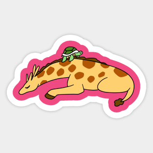 Sleepy Giraffe Turtle Sticker